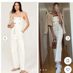 Marissa Webb White Strapless Jumpsuit